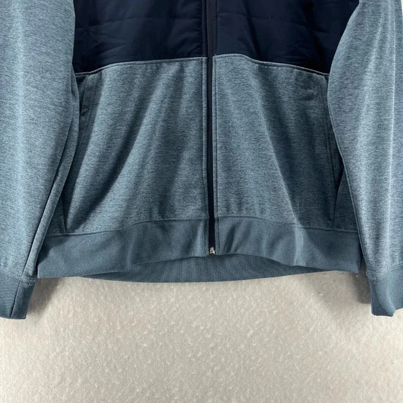 Lands' End Jacket Mens Size L 42-44 Puffer Fleece Lined Hoodie Full Zip Blue - Picture 4 of 11